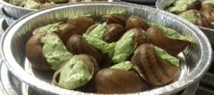Assiette de 12 escargots en coquille